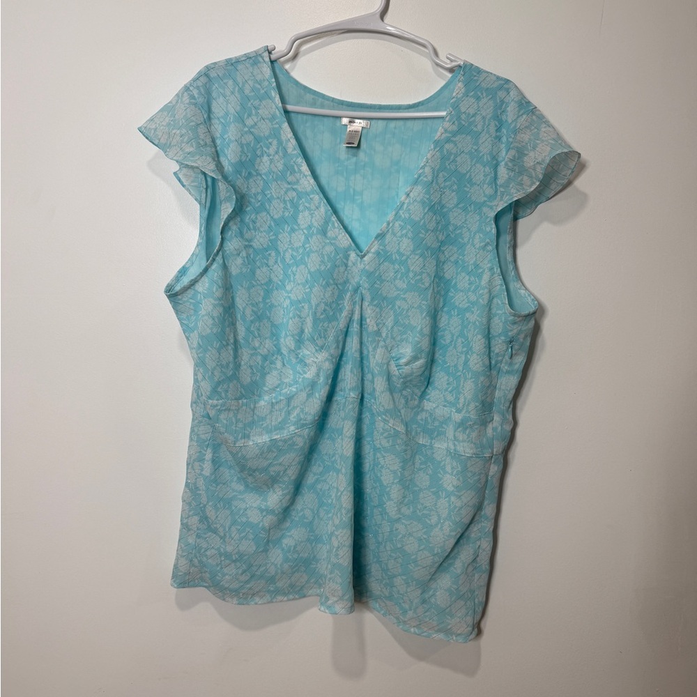 Old Navy Sky Blue‎ Floral Blouse Women’s